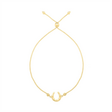 14K Yellow Gold Horseshoe Bolo Bracelet