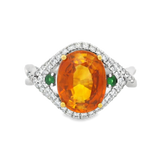 14K Two-Tone Oval Sapphire Halo Ring