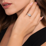 14K White Gold 'Bonita' Five Stone Round Natural Diamonds Engagement Ring