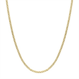 3.5mm 18K Gold IP Titanium Flat Curb Chain Necklace