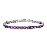 February Birthstone Bracelet: Sterling Silver Amethyst Tennis Bracelet