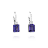 18K White Gold Tanzanites Dangle Earrings