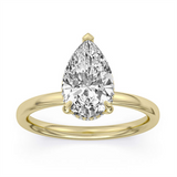 14K Yellow Gold 2.03Ct Pear Lab Grown Diamonds Hidden Halo Engagement Ring