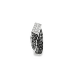 JT ESTATE 14K White Gold Black And White Natural Diamond Twisted Bar Pendant