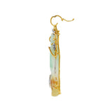 JT ESTATE 14K Yellow And White Gold Carved Multicolor Jade Enhancer Pendant