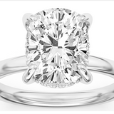 14K White Gold 3.00Ct Oval Lab Grown Diamonds Hidden Halo Engagement Ring