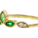 14K Yellow Gold Marquise Emeralds Enhancer Ring