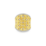 JT ESTATE 18K Yellow Gold Charles Krypell Quilted Natural Diamond Ring