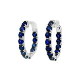 September Birthstone Sterling Silver Lab Grown Sapphire Inside Out Earrings