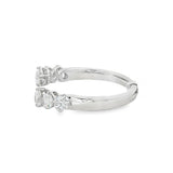 14K White Gold Open Natural Diamonds Ring