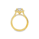 14K Yellow Gold 'Charmaine' Halo Round Diamond Engagement Ring