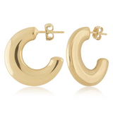 14K Yellow Gold Medium Hoop Earrings