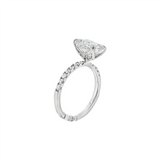 14K White Gold 3.08Ct Cushion Lab Grown Diamonds Classic Engagement Ring