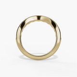 14K Yellow Gold Curved Natural Diamonds Band