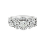 JT ESTATE 14K White Gold 0.48Ct Round Natural Diamonds Vintage Engagement Ring