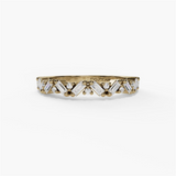 14K Yellow Gold Organic Natural Diamonds Band