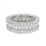 18K White Gold Baguette Natural Diamonds Band