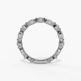 14K White Gold Modern Natural Diamonds Band
