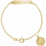14K Yellow Youth Identification Bracelet With Angel Charm