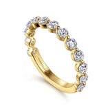 14K Yellow Gold Modern Natural Diamonds Band