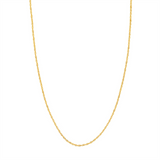 14K Yellow Gold 16 Inches Diamond Cut Rope Chain