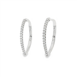 14K White Gold V-Shape Lab Grown Diamonds Hoops