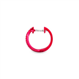 14K Neon Red White Gold 12Mm Round Huggie Natural Diamonds Hoop Earrings