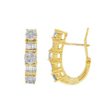 JT ESTATE 14K Yellow Gold 20Mm Natural Diamond J-Hoops
