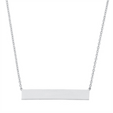 Sterling Silver Engravable Bar Necklace