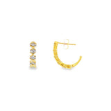 JT ESTATE 14K Yellow Gold 15Mm J Natural Diamonds Hoop Earrings