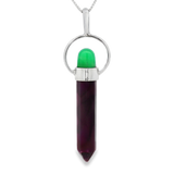 JT ESTATE Sterling Silver Amethyst Drop Pendant