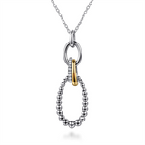 Sterling Silver and 14K Yellow Gold Bujukan White Sapphire Pendant