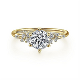 14K Yellow Gold 'Reena' Organic Round Natural Diamonds Engagement Ring