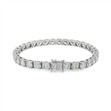 Platinum 16.75 Carat Natural Diamond Tennis Bracelet