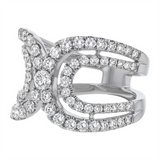 14K White Gold Contemporary Diamond Ring