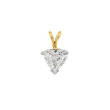 JT ESTATE 14K White And Yellow Gold Natural Diamond Heart Pendant