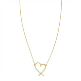 14K Yellow Gold Delicate Heart Necklace