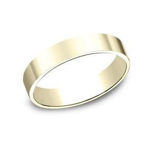 14K Yellow Gold 4mm Flat Comfort Straight Wedding Band