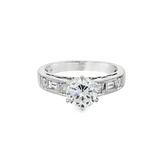 JT ESTATE 18K White Gold Vintage Natural Diamond Engagement Ring