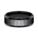 Black Tantalum 'The Chancellor' 7mm Beveled Wedding Band