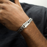 12mm Titanium Matte Finish Curb Chain Bracelet