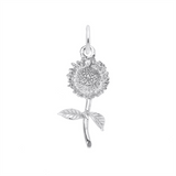 Sterling Silver Sunflower Charm