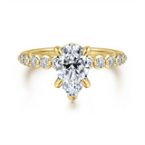 14K Yellow Gold 'Kim' Hidden Halo Pear Diamond Engagement Ring