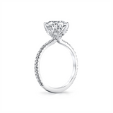 14K White Gold 'Jasmine' Classic Round Natural Diamonds Engagement Ring