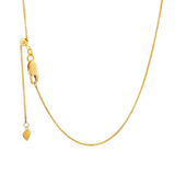 JT ESTATE 18K Yellow Gold 22 Inches Adjustable Wheat Chain