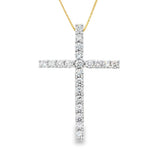 14K Yellow Gold Natural Diamonds Cross Pendant