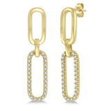 14K Yellow Gold Paperclip Diamond Earrings
