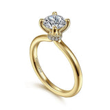 14K Yellow Gold 'Evelynn' Solitaire Round Natural Diamonds Engagement Ring