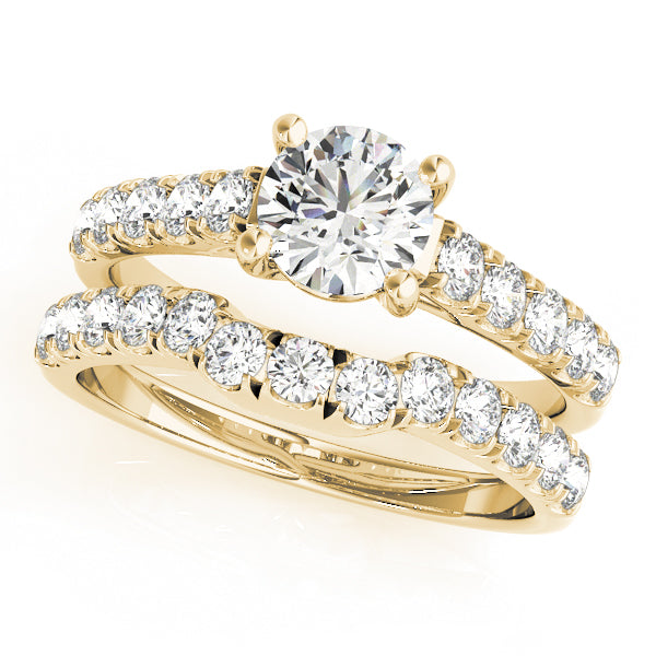 18K Yellow Gold Trellis Engagement Ring - Jewelers Touch