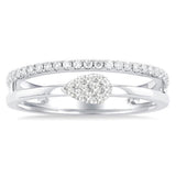 10K White Gold Stackable Natural Diamonds Ring